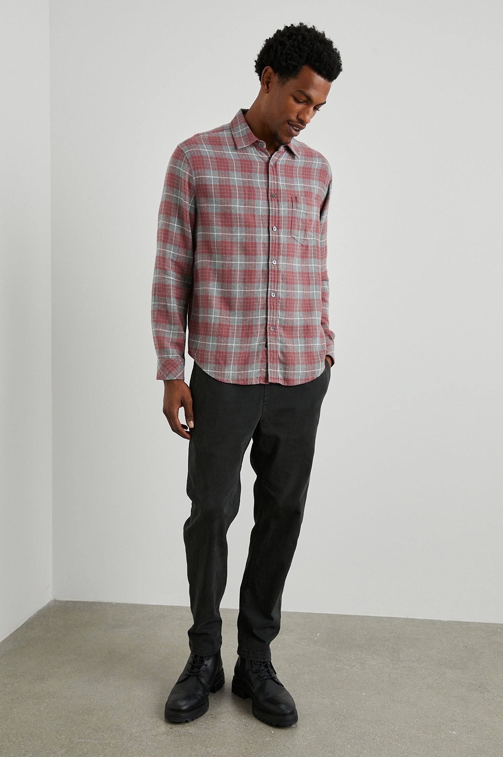 LENNOX BARN STEEL DOVE SHIRT - FRONT FULL BODY