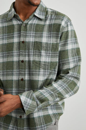 LENNOX GREEN HOLLOW GREY MELANGE SHIRT -  DETAIL