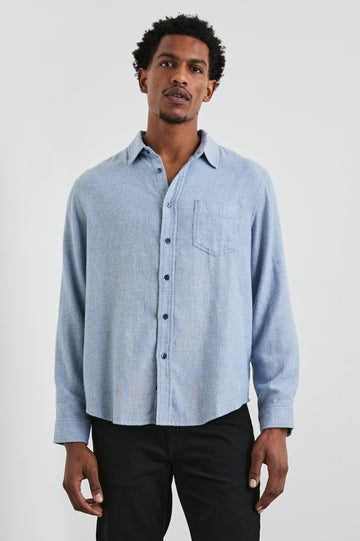 LENNOX SHIRT - KODIAK BLUE MELANGE - FRONT