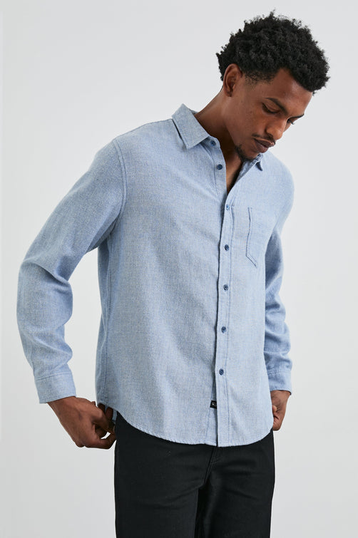 LENNOX SHIRT - KODIAK BLUE MELANGE - FRONT BODY