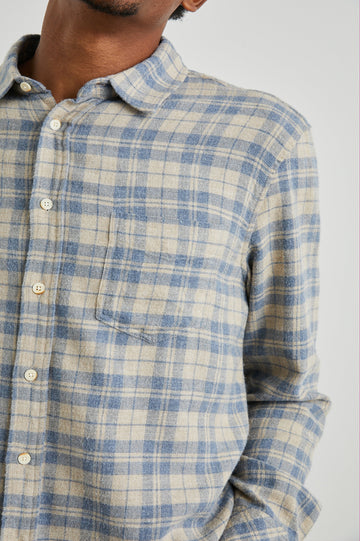 LENNOX OATMEAL ATLANTIC HEATHER SHIRT - DETAIL
