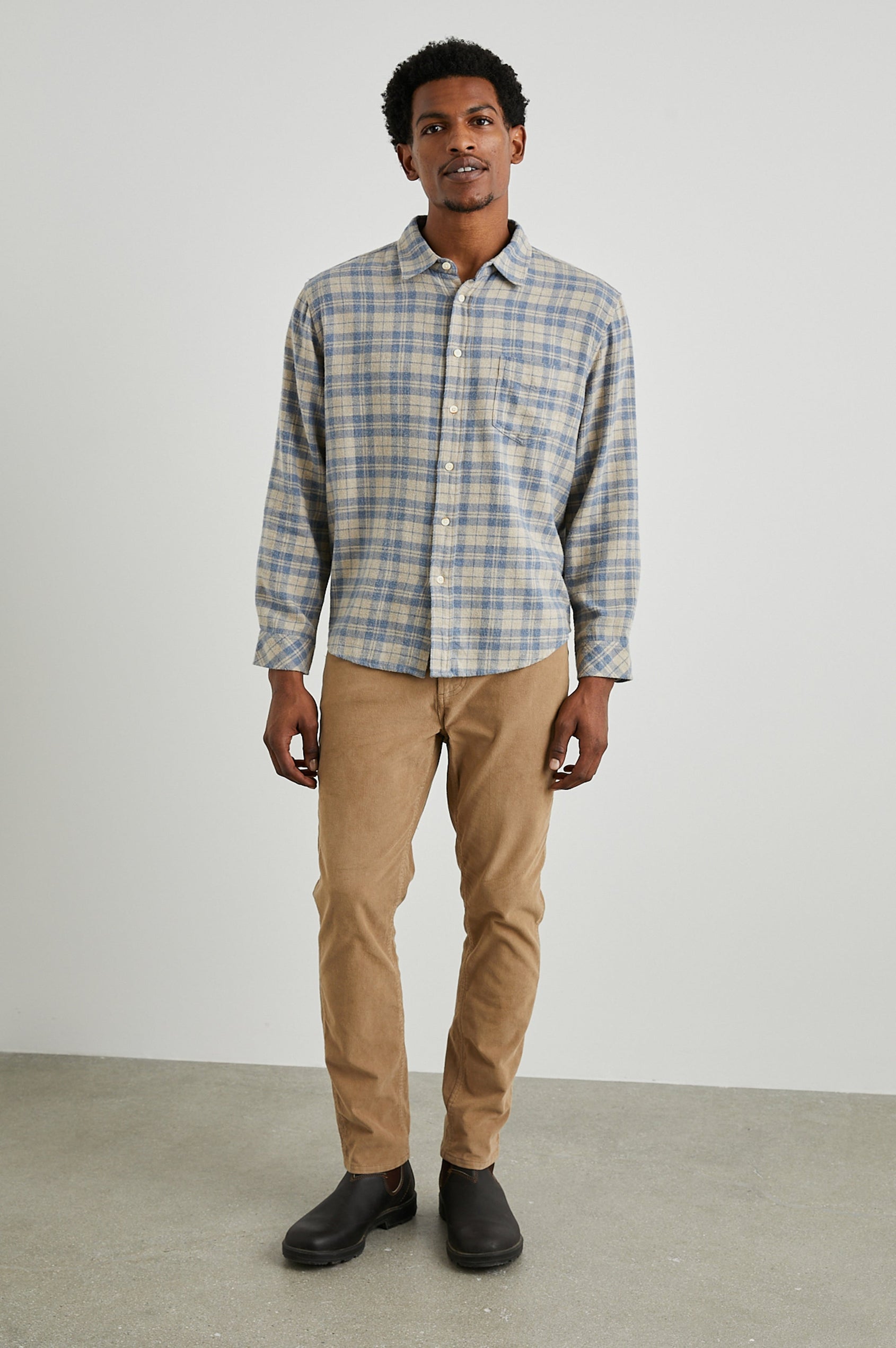 LENNOX OATMEAL ATLANTIC HEATHER SHIRT - FRONT FULL BODY