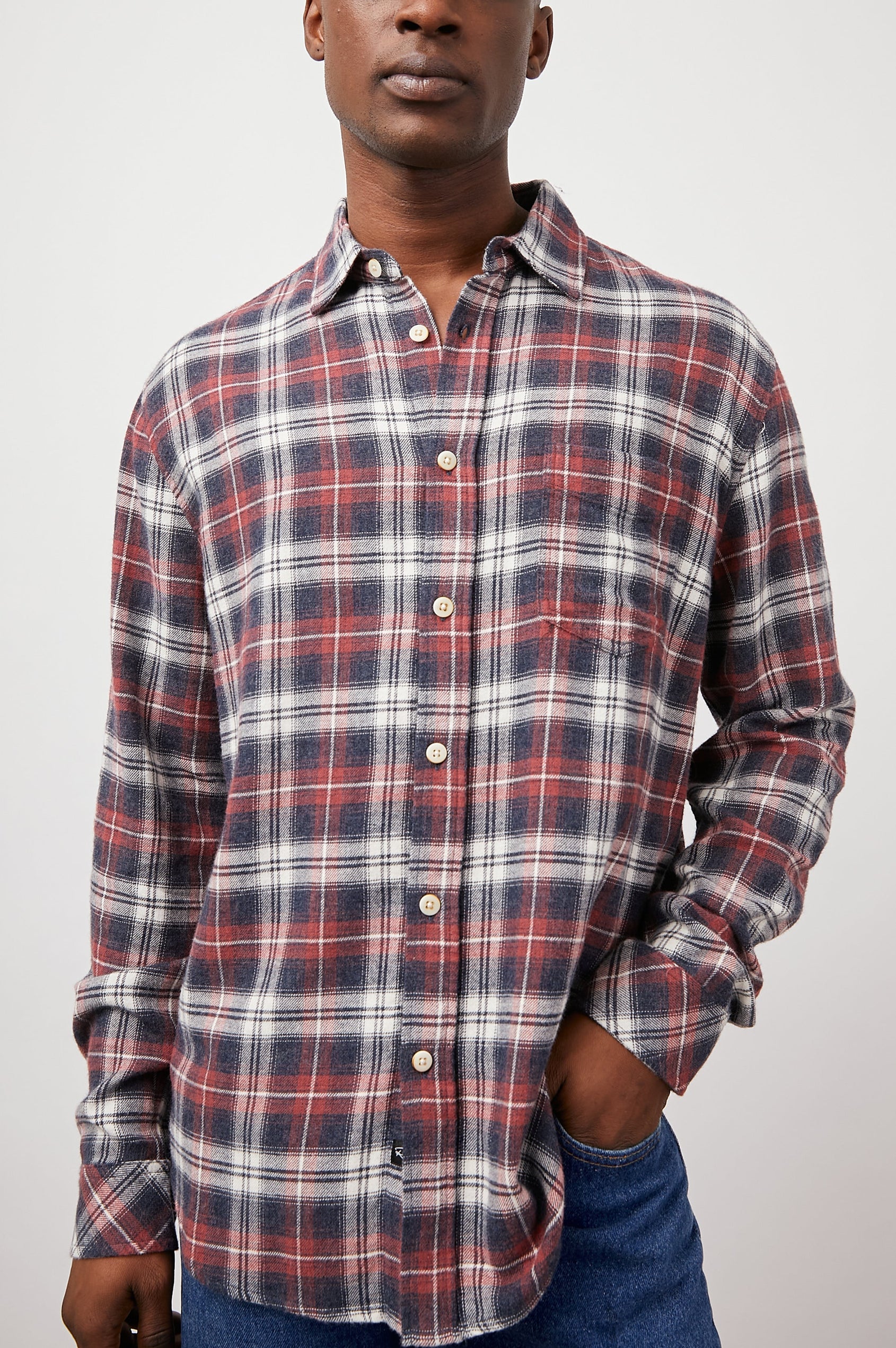 LENNOX SHIRT - RED SHADOW MELANGE