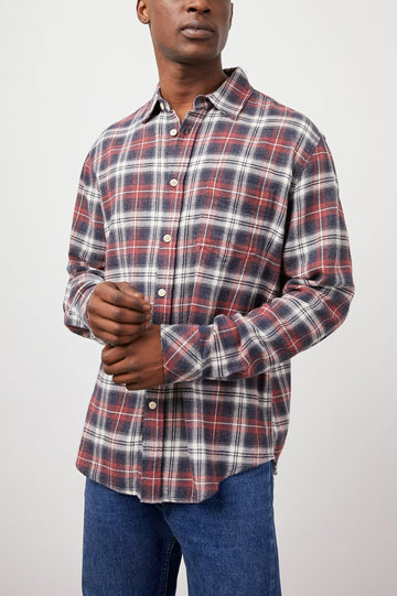 LENNOX SHIRT - RED SHADOW MELANGE