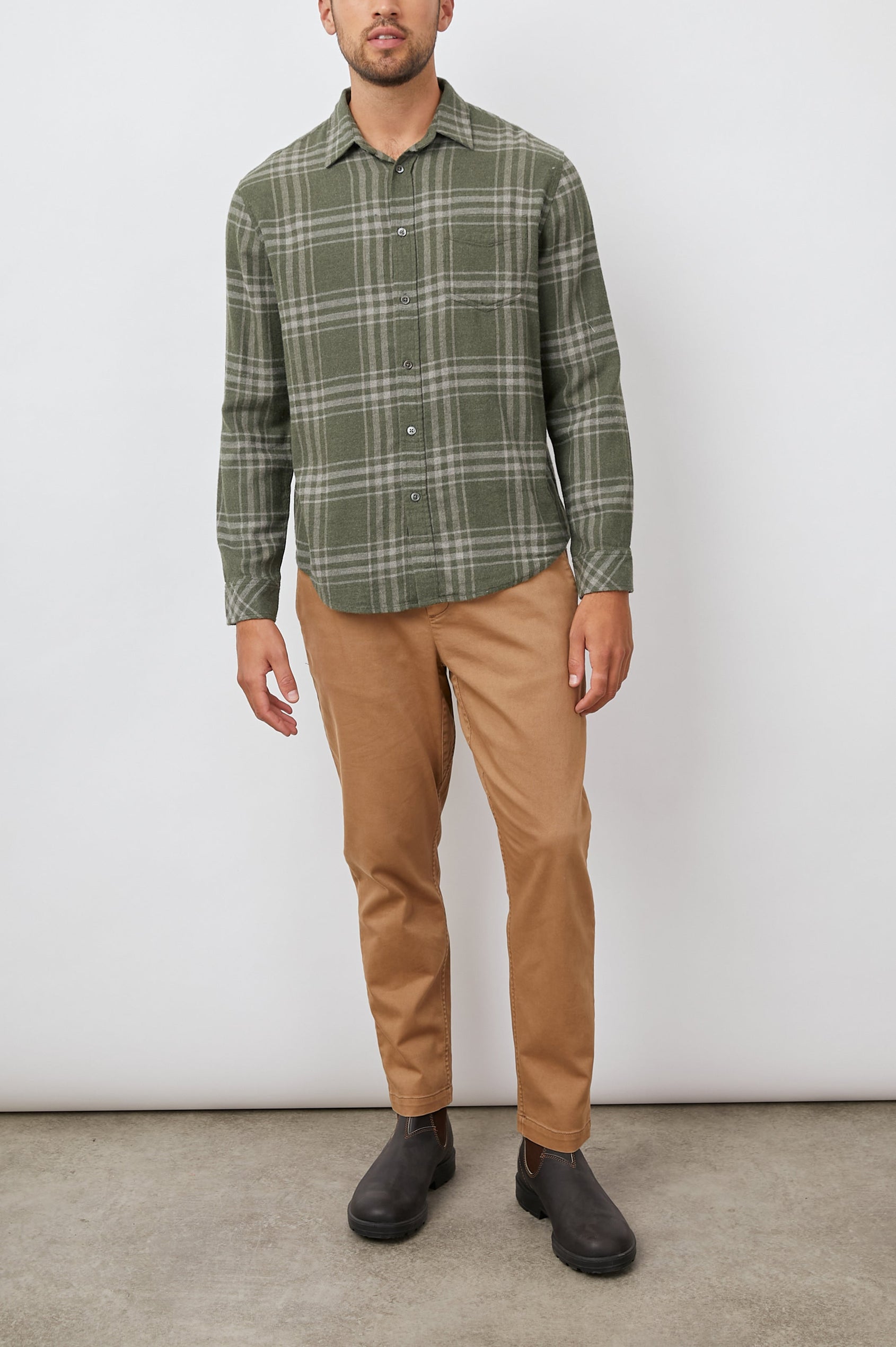 LENNOX SHIRT - CONCRETE MOSS MELANGE - FULL BODY