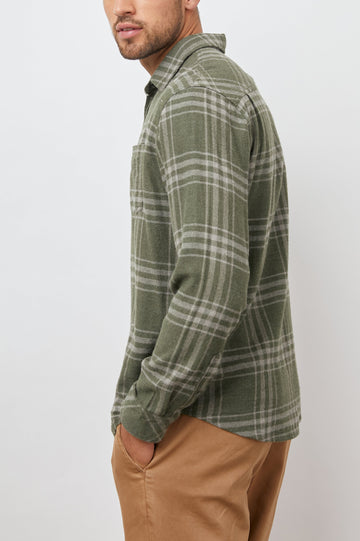 LENNOX SHIRT - CONCRETE MOSS MELANGE - SIDE BODY