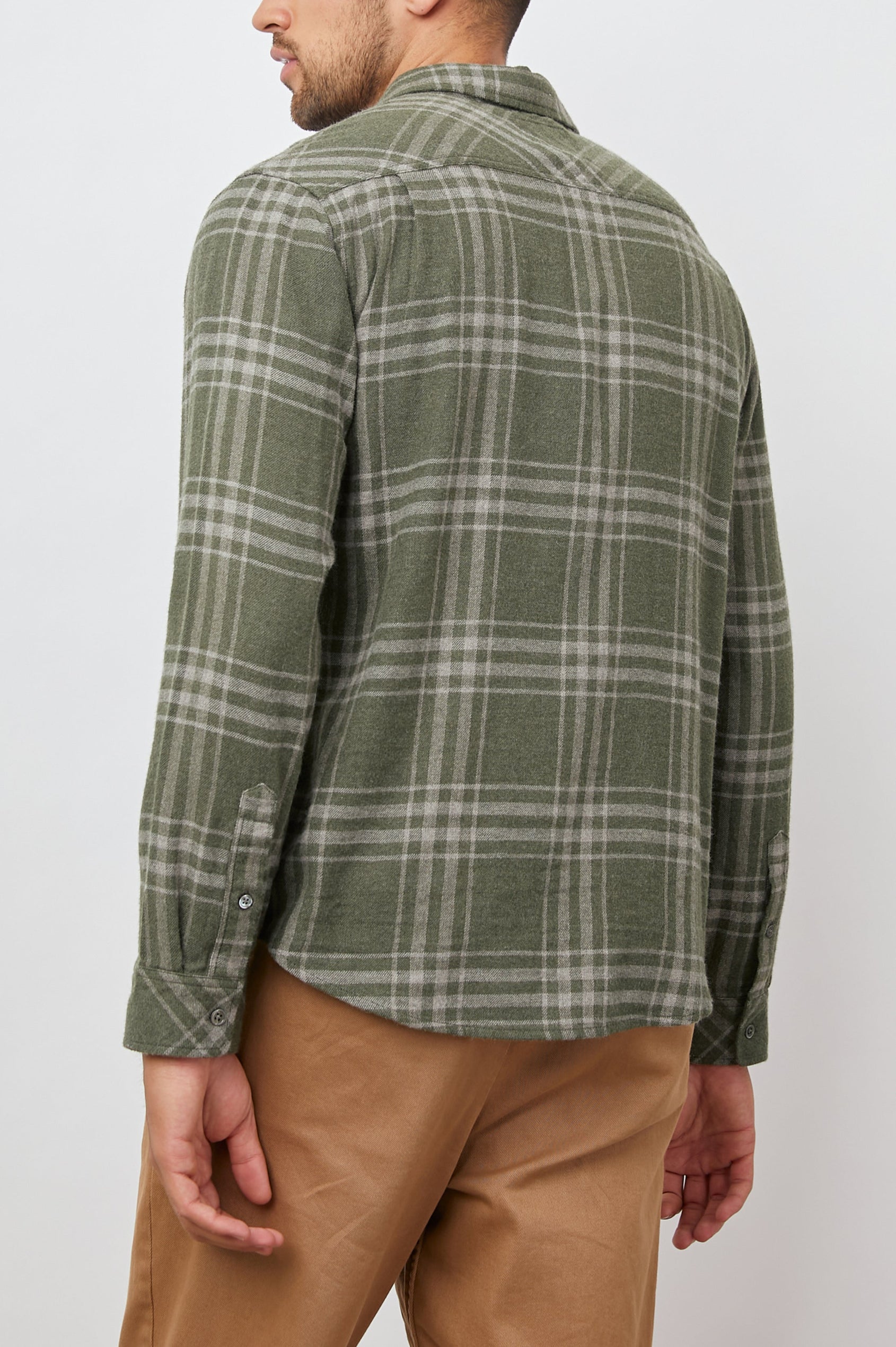 LENNOX SHIRT - CONCRETE MOSS MELANGE - BACK BODY
