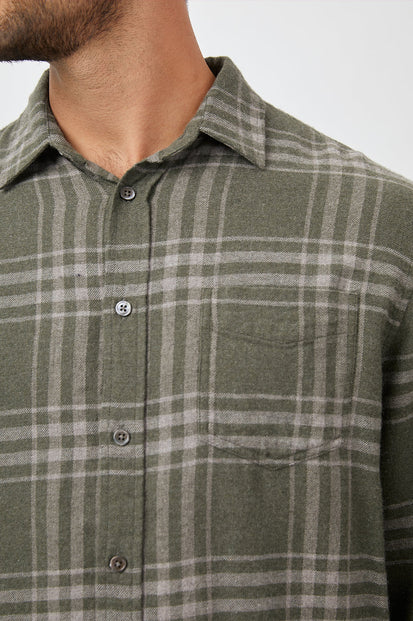 LENNOX SHIRT - CONCRETE MOSS MELANGE - DETAIL