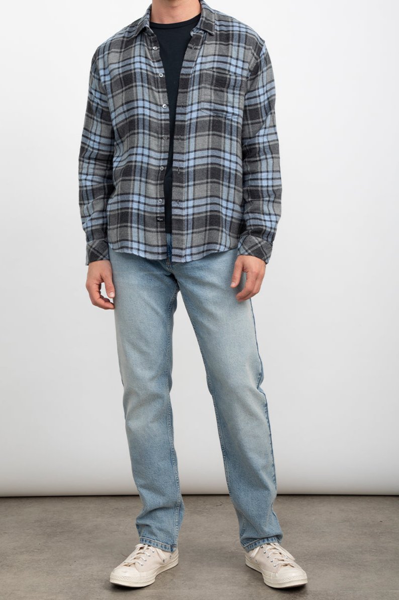 LENNOX DARK WATER MELANGE SHIRT-FULL FRONT BODY