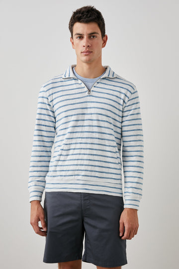 LEORIO SWEATSHIRT BRETON STRIPE CANVAS - FRONT