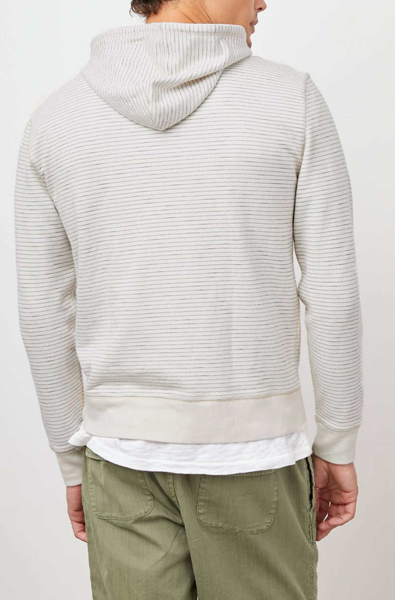 LEO CREAM NAVY STRIPE HOODIE WITH DRAWSTRING-BACK