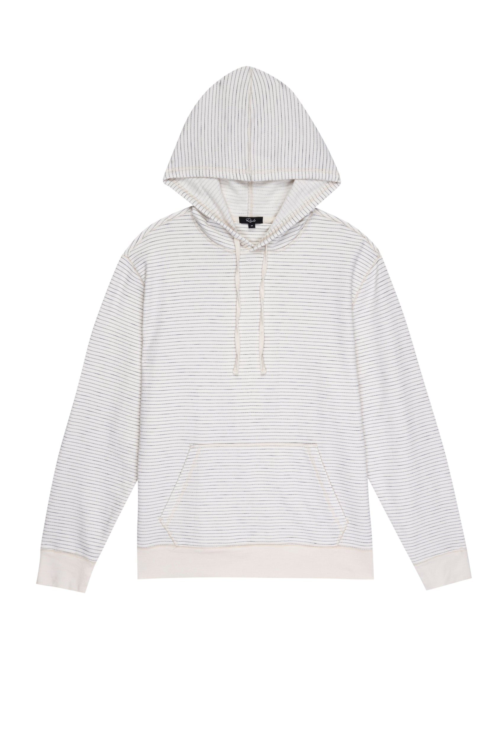 LEO CREAM NAVY STRIPE HOODIE WITH DRAWSTRING- FLAT