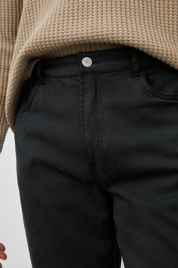 LEWIS PANT WASHED BLACK - BUTTON DETAILS