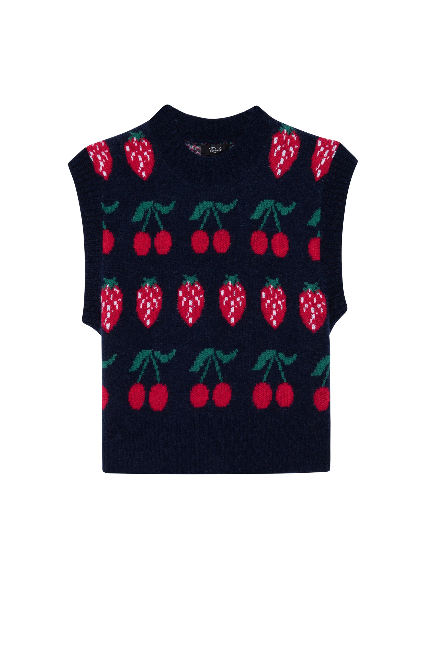 LIBBY SWEATER VEST - NAVY FRUIT STRIPE