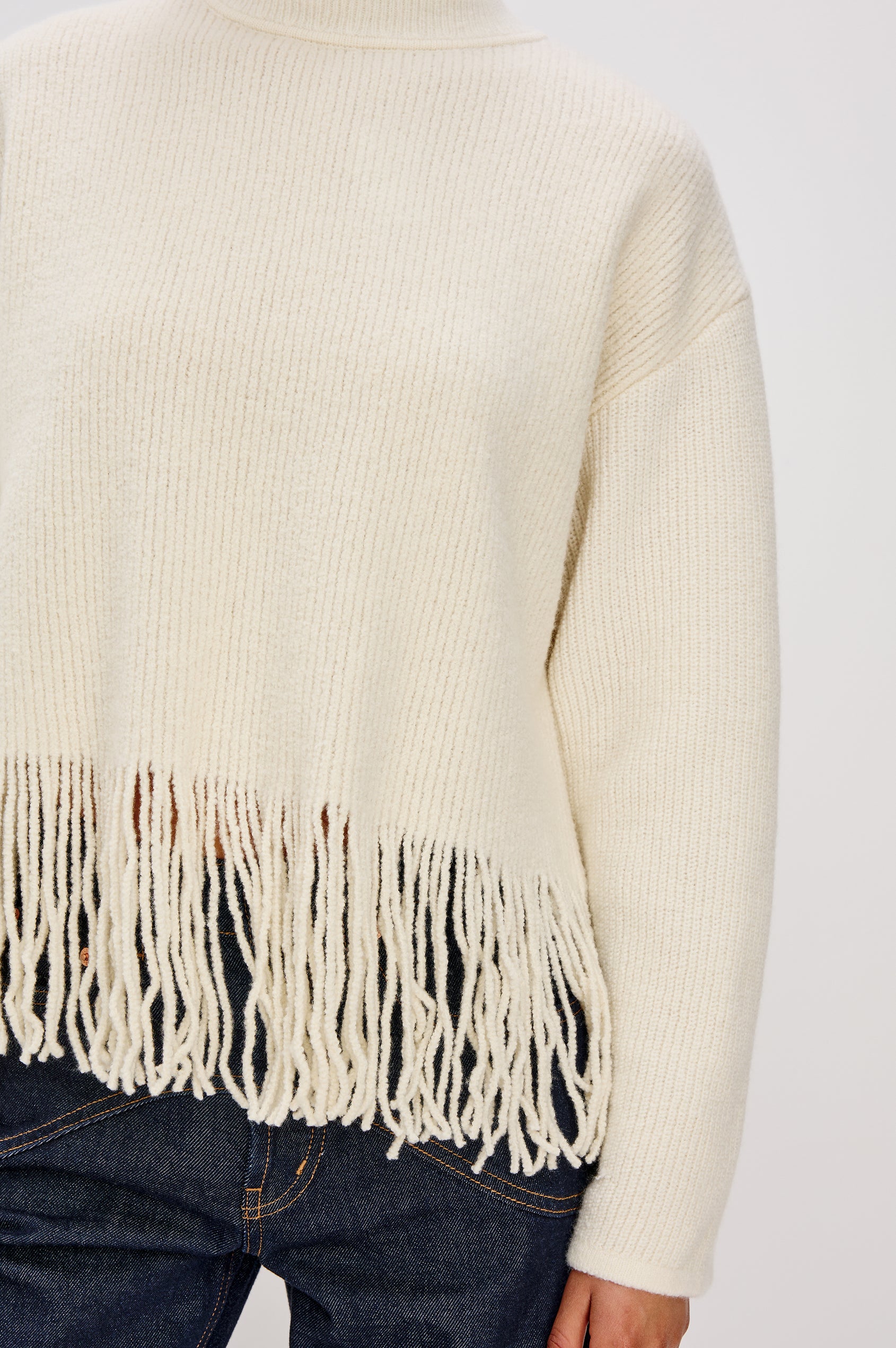 LISE SWEATER - IVORY FRINGE