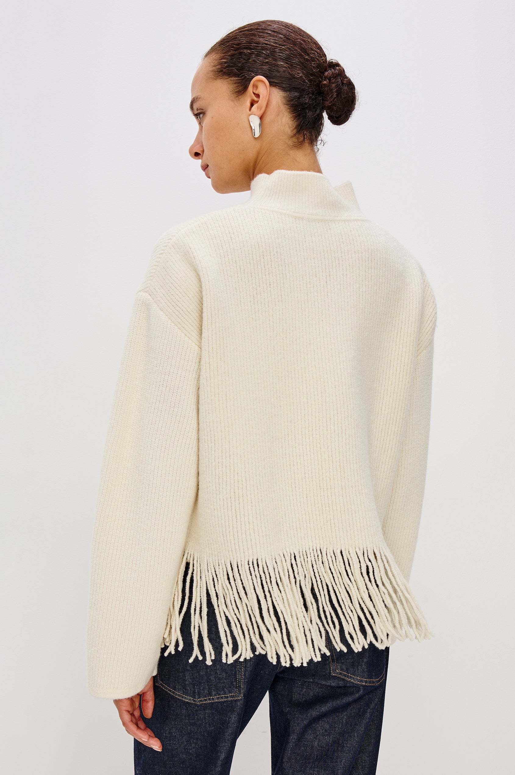 LISE SWEATER - IVORY FRINGE