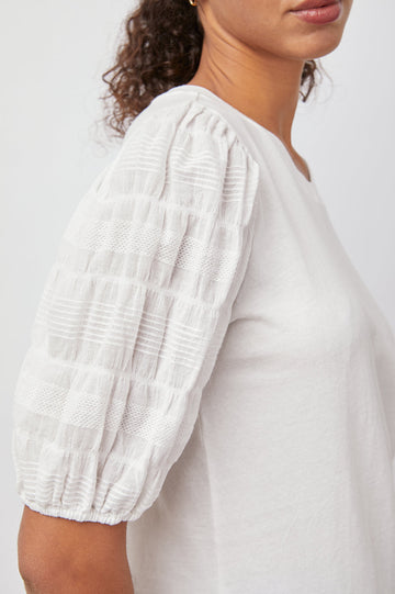 LIZA WHITE VENTURA BLOUSE-SLEEVE DETAIL