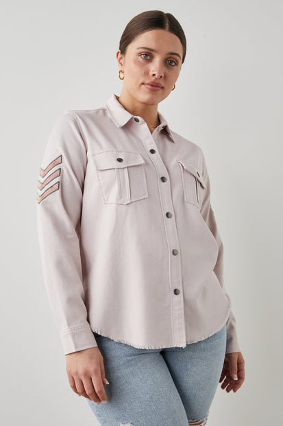 LOREN JACKET ROSE - FULL FRONT BODY MODEL 2