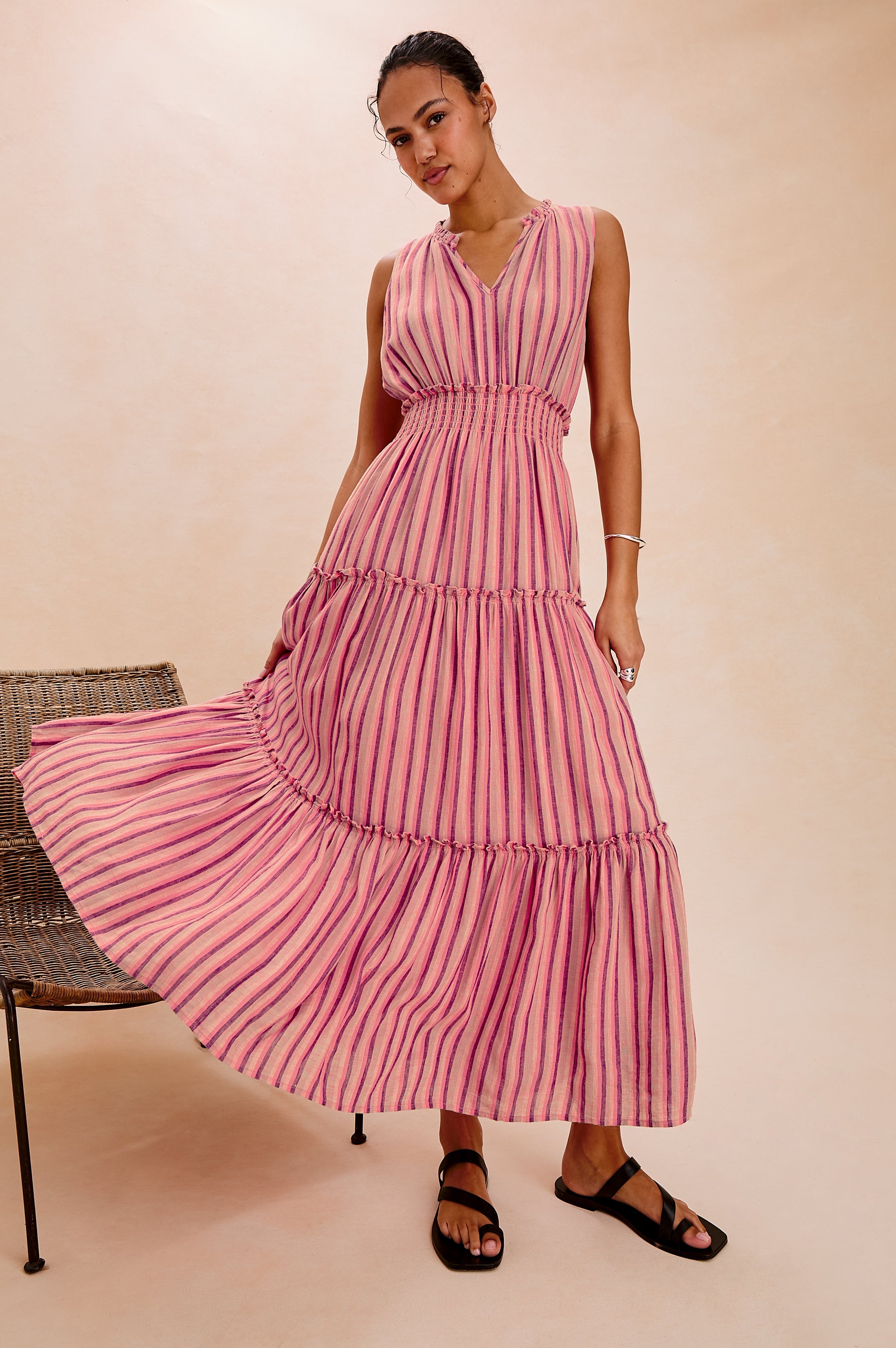 LOULOU DRESS - CABANA STRIPE – Rails UK