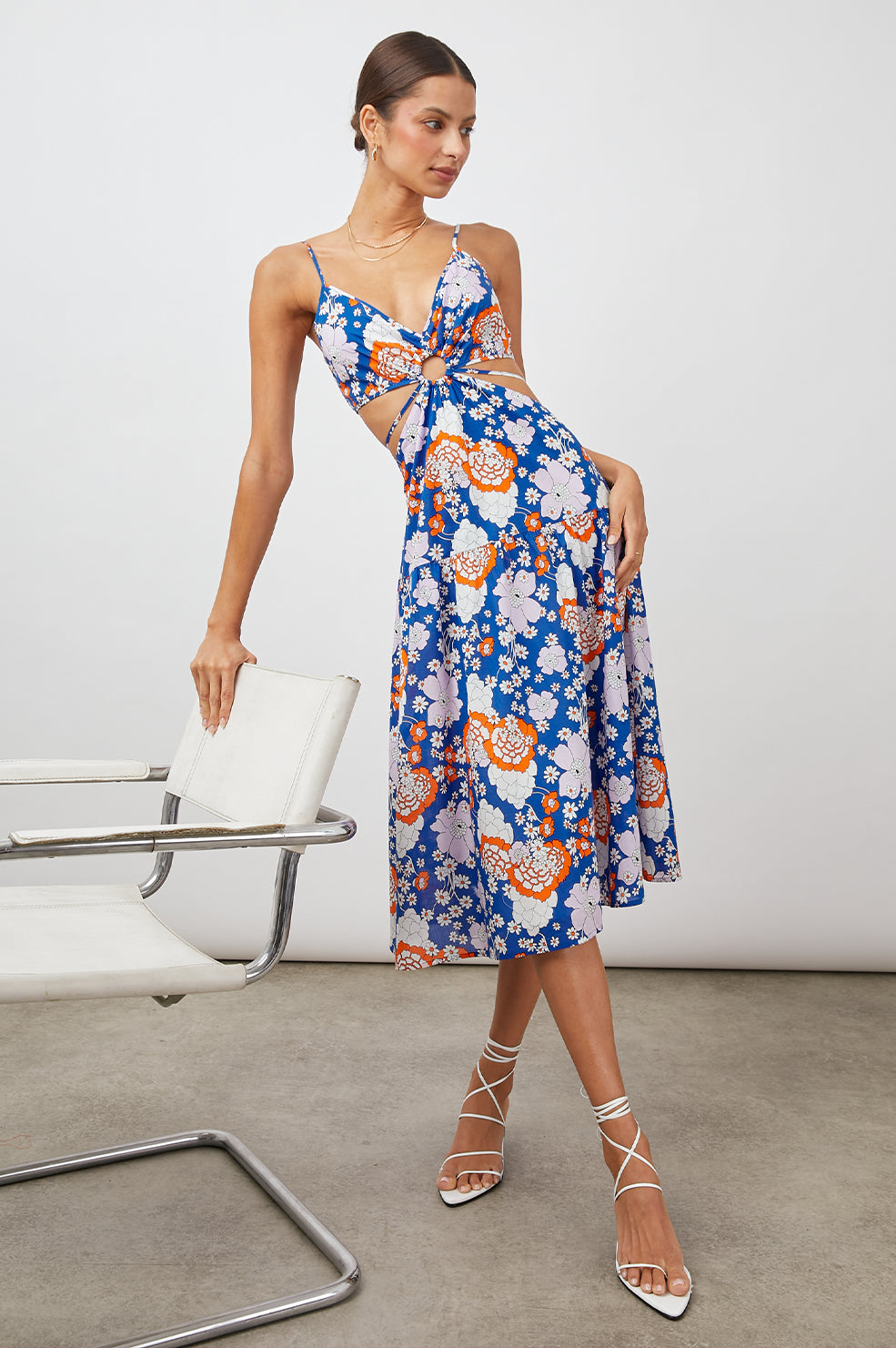 LOURDES DRESS - COBALT FLORAL