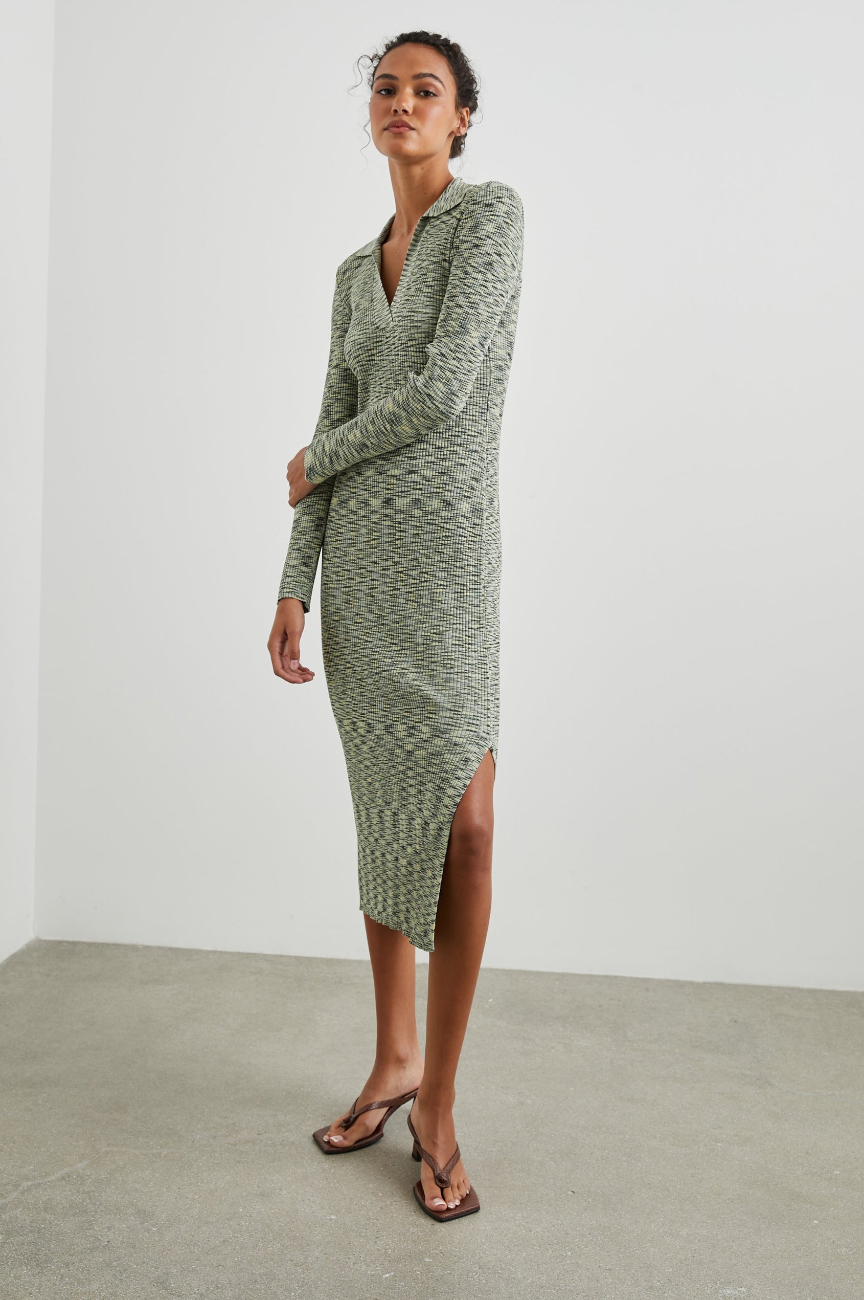 LUCIANA MINT NAVY SPACEDYE - SIDE 