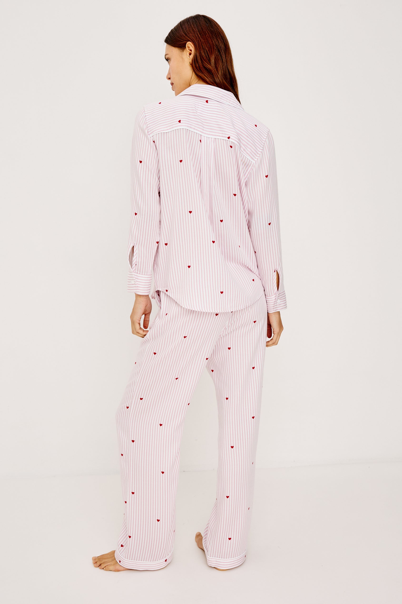LUNA PAJAMA SET - ROSE STRIPE HEARTS