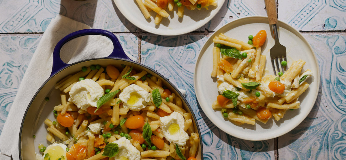 Plates of homemade pasta 