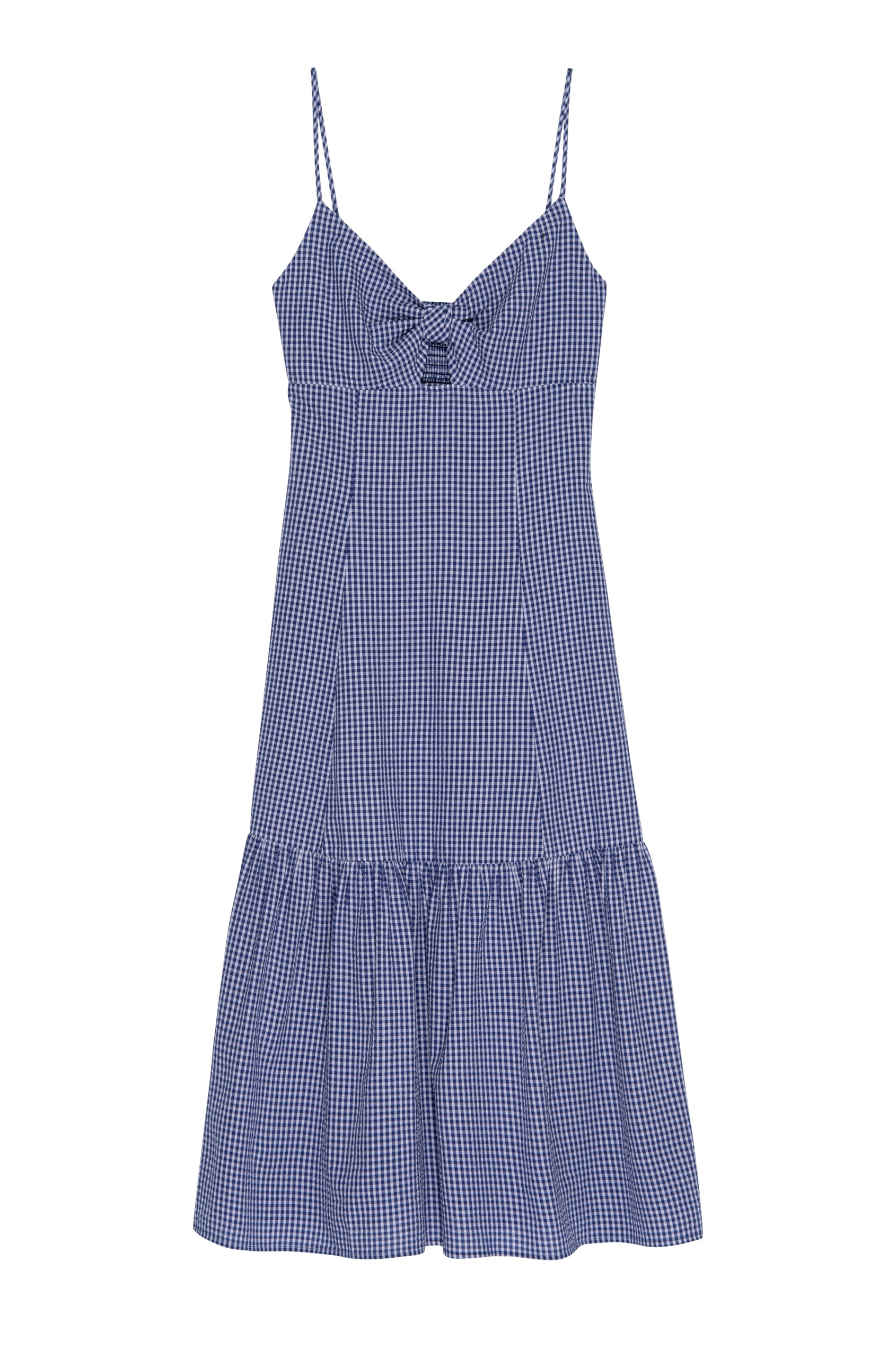 MAEVE DRESS - NAVY LILAC GINGHAM