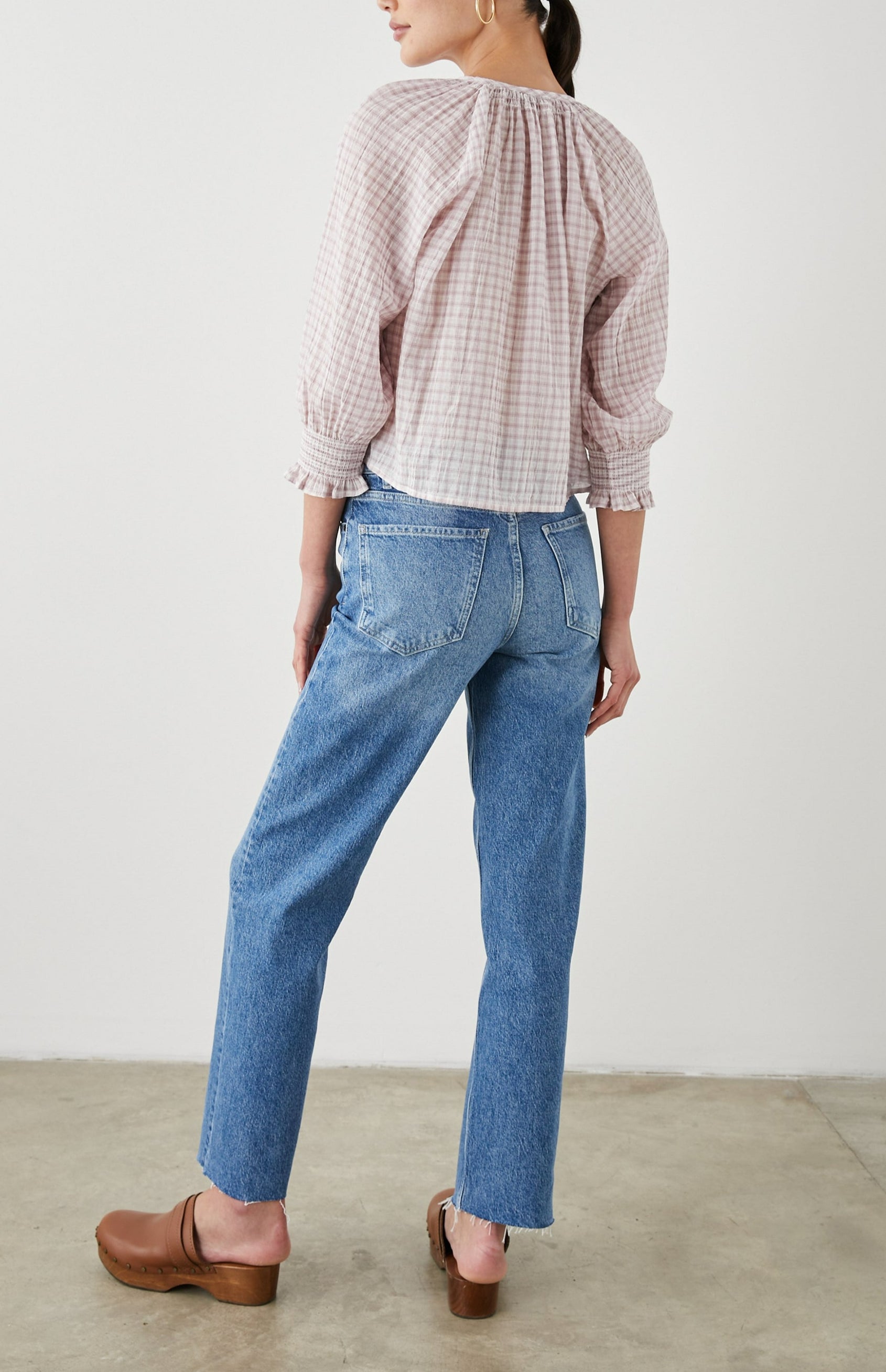 MARIAH TOP SOFT ROSE CHECK - BACK FULL BODY