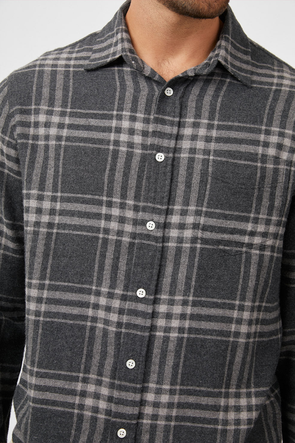 LENNOX SHIRT CHARCOAL WRAITH MELANGE - PATTERN DETAILS