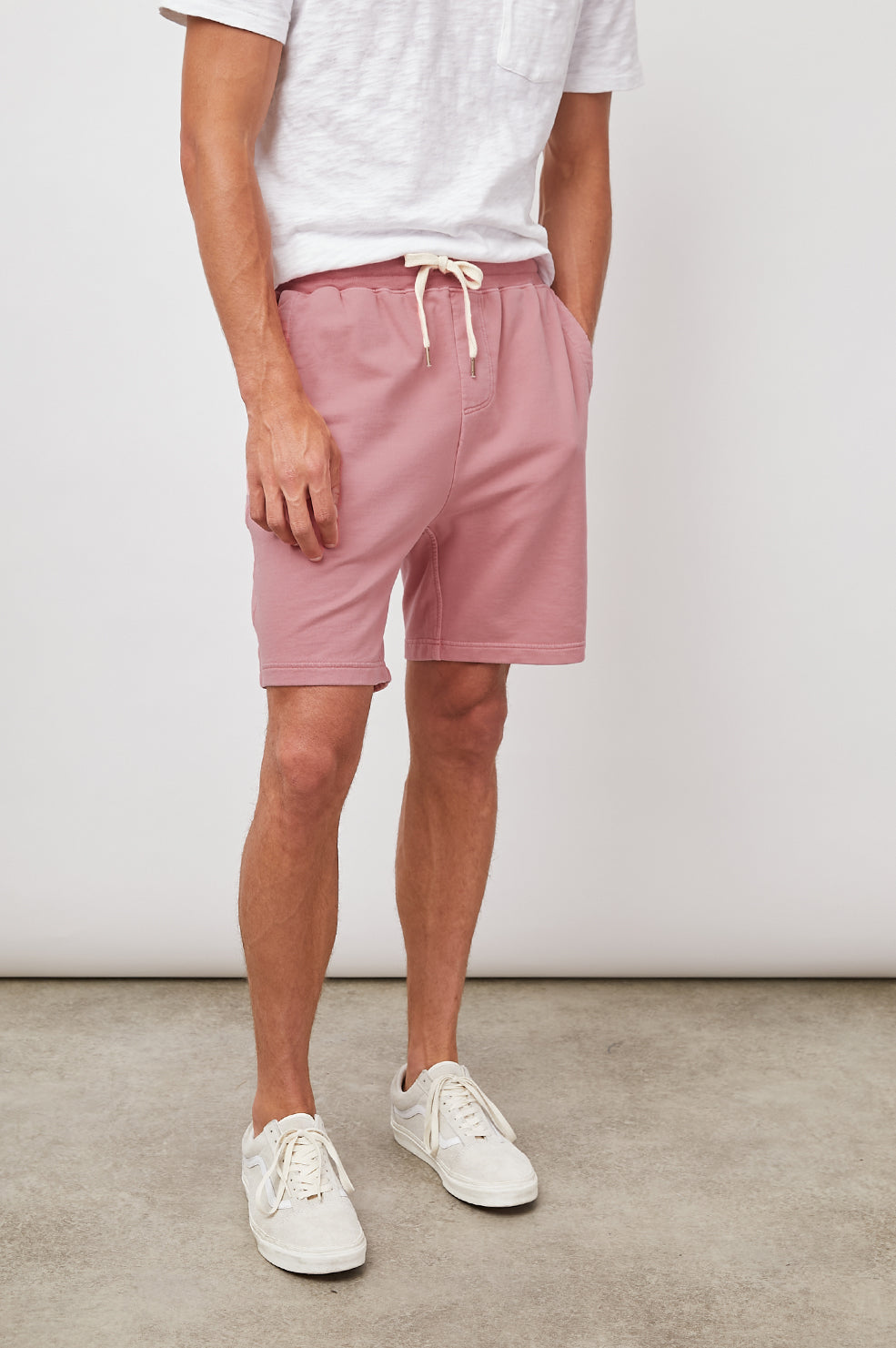 MARTY CORAL DRAWSTRING SHORTS-FRONT