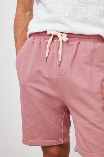 MARTY CORAL DRAWSTRING SHORTS-DETAIL