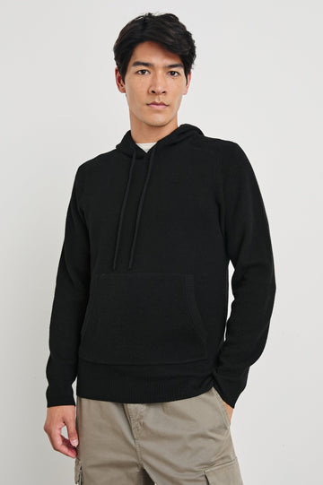 Matador Hoodie with Drawstring ties and a Kangaroo Pocket in Grey Heather Colorway - Front View Featured on Model