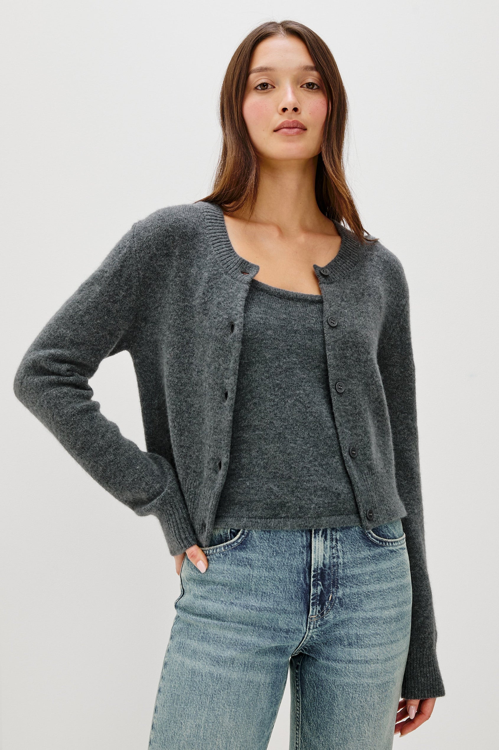 MATILDA CARDIGAN - CHARCOAL