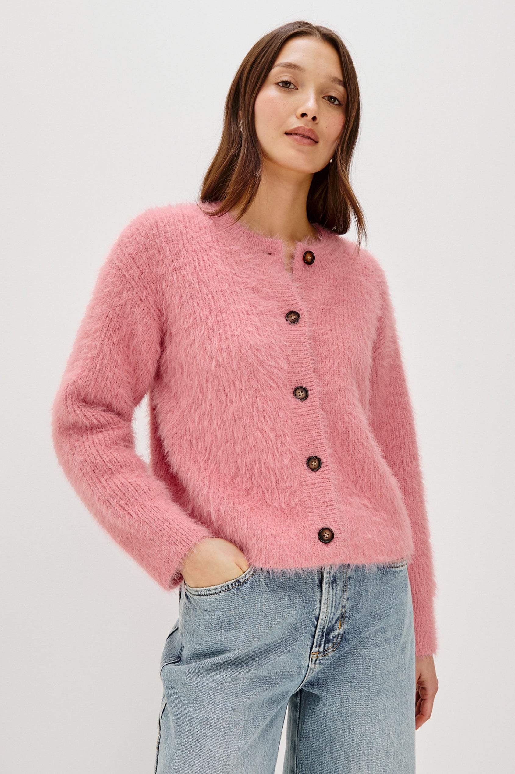 MELO CARDIGAN - HEATHER PINK