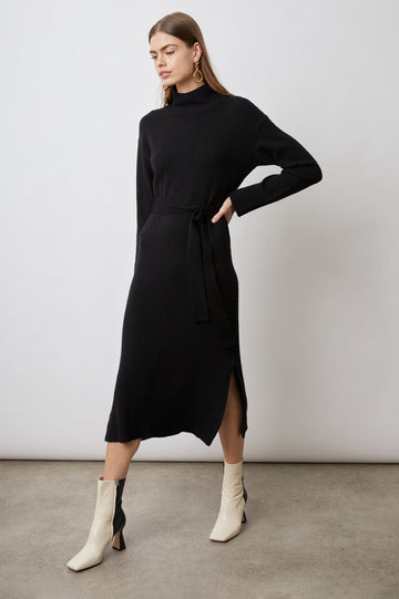 MILA BLACK DRESS-SIDE ANGLE