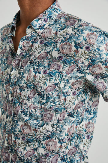 MONACO WATERCOLOR FLORAL MULTI SHIRT - DETAIL