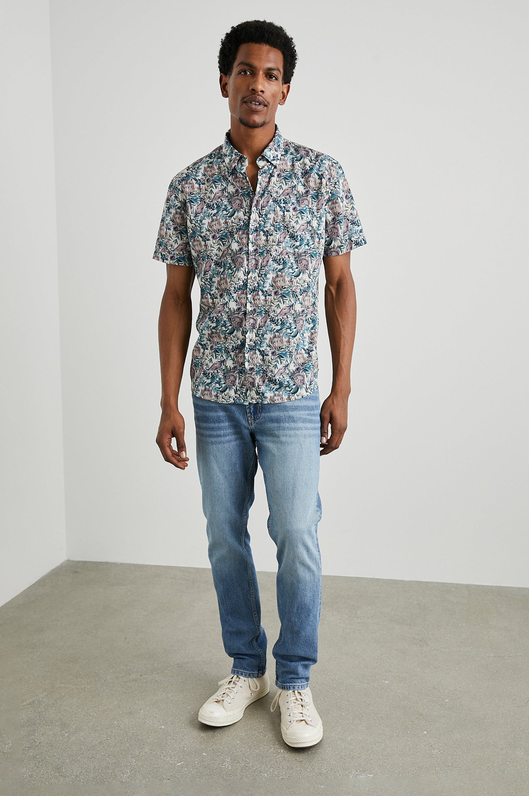 MONACO WATERCOLOR FLORAL MULTI SHIRT - FRONT FULL BODY