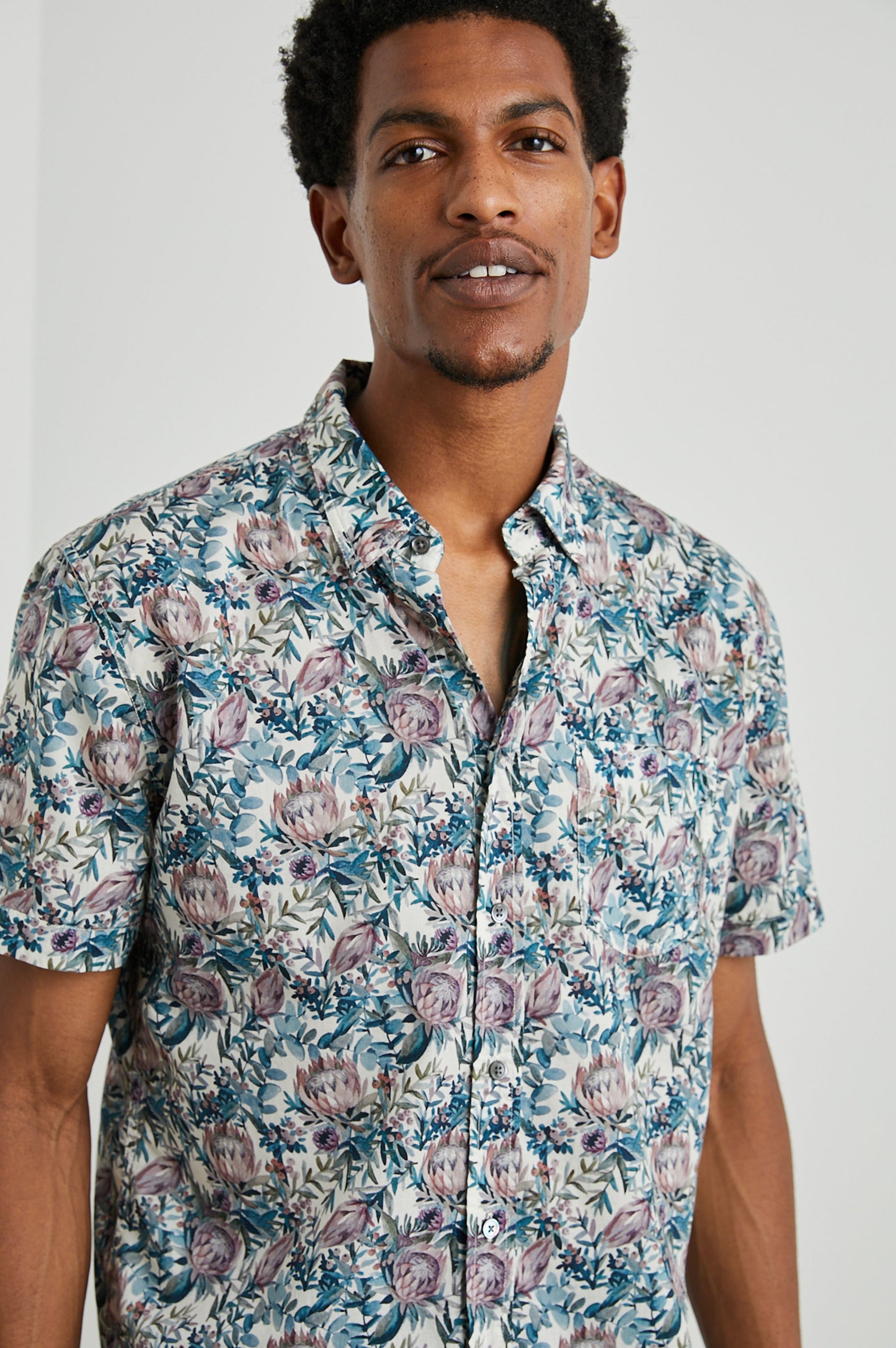 MONACO WATERCOLOR FLORAL MULTI SHIRT - FRONT HALF BODY