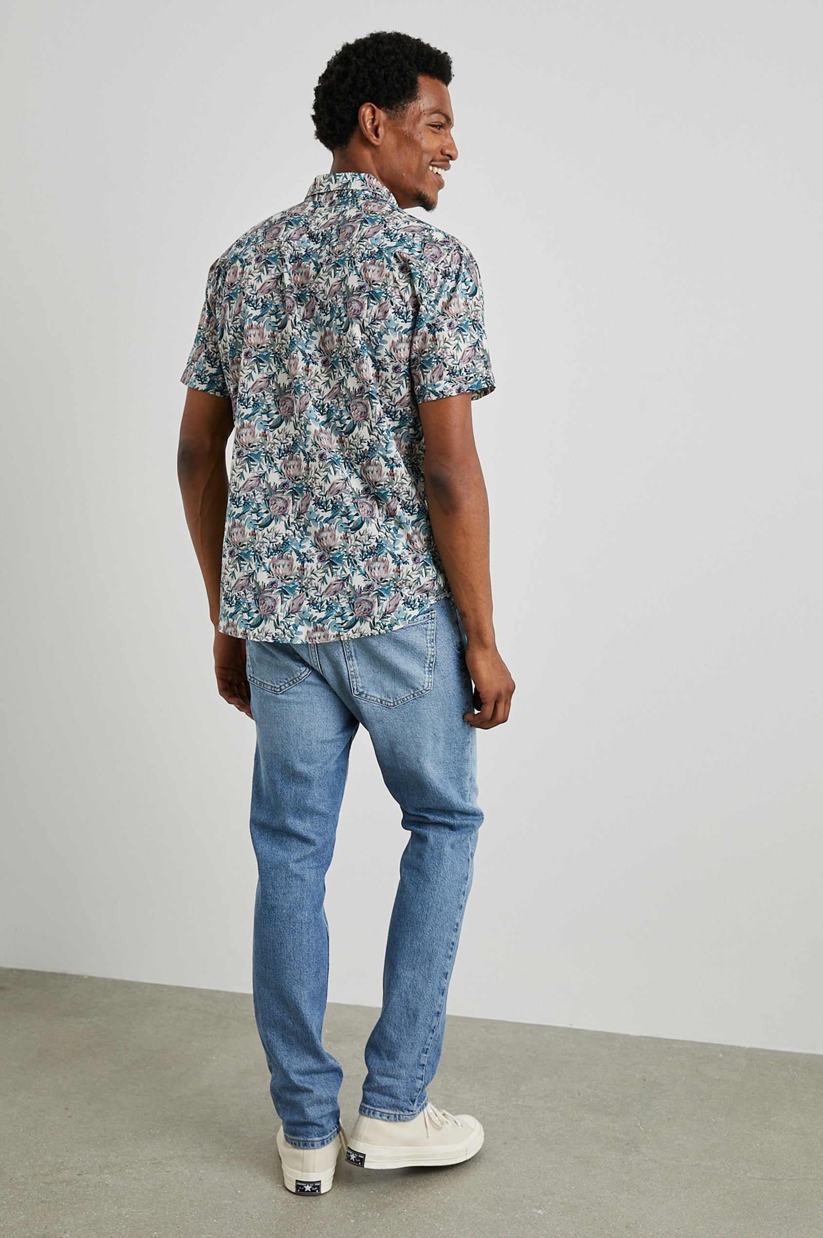 MONACO WATERCOLOR FLORAL MULTI SHIRT - BACK