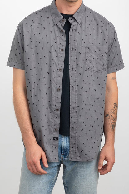 MONACO CHARCOAL PALMS SHIRT- FRONT