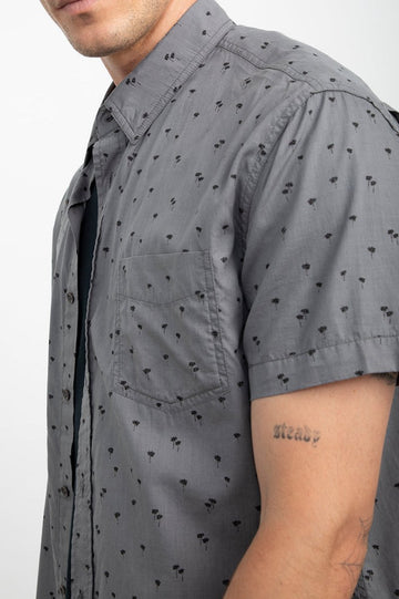 MONACO CHARCOAL PALMS SHIRT- DETAIL