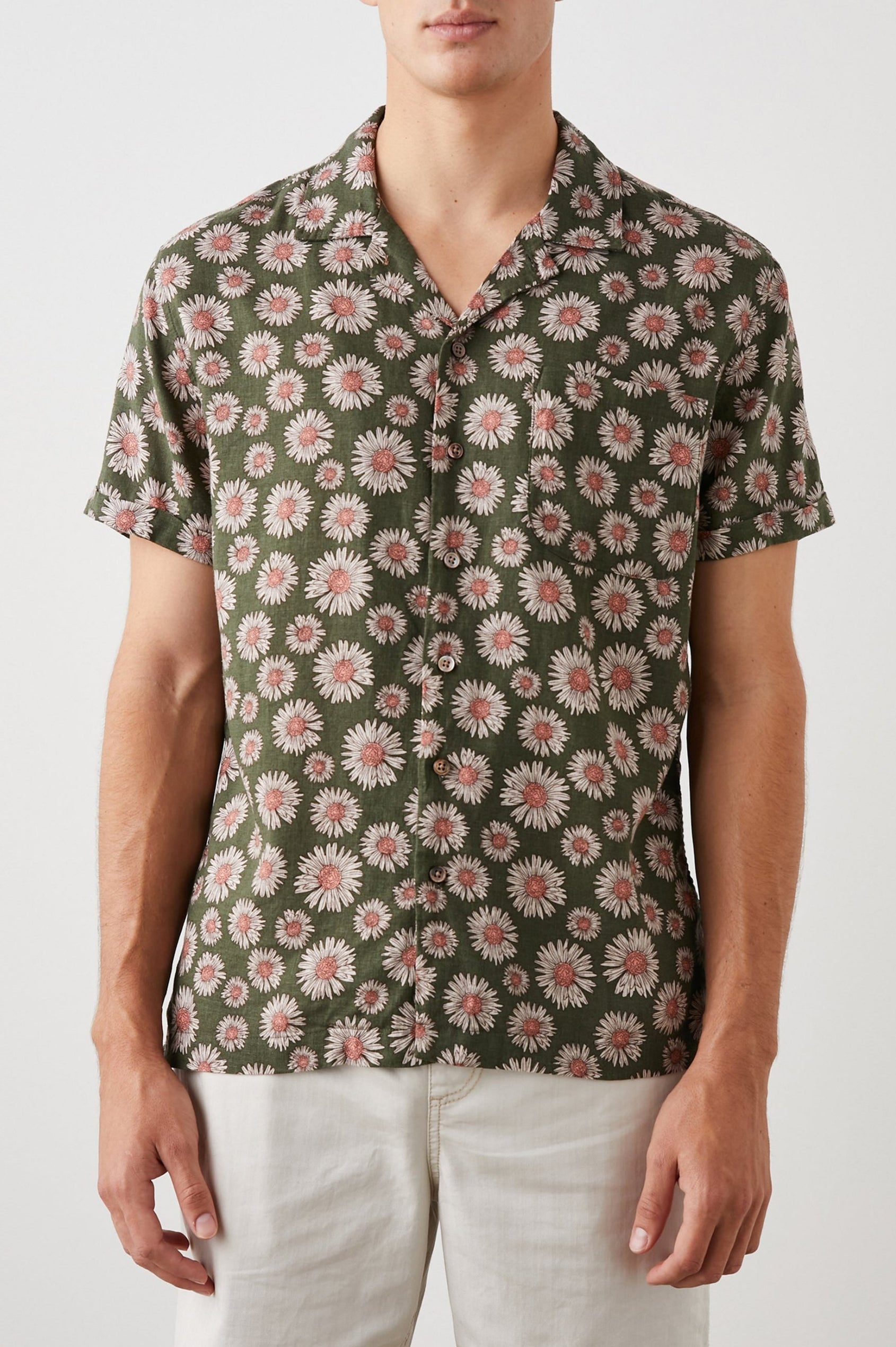 MORENO SHIRT MAYA PRINT OLIVE - FRONT