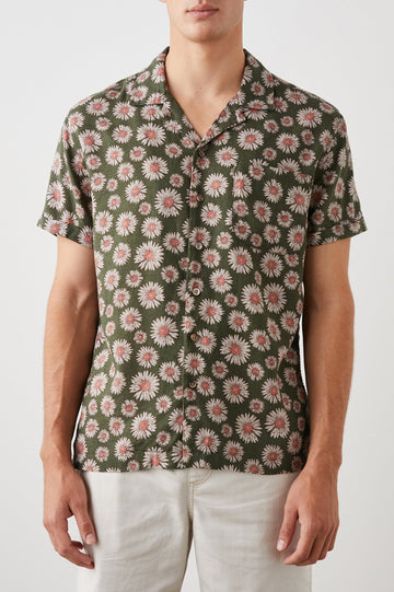 MORENO SHIRT MAYA PRINT OLIVE - FRONT