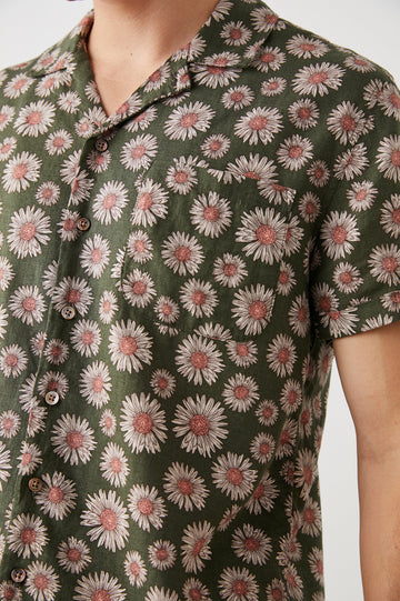 MORENO SHIRT MAYA PRINT OLIVE - DETAIL