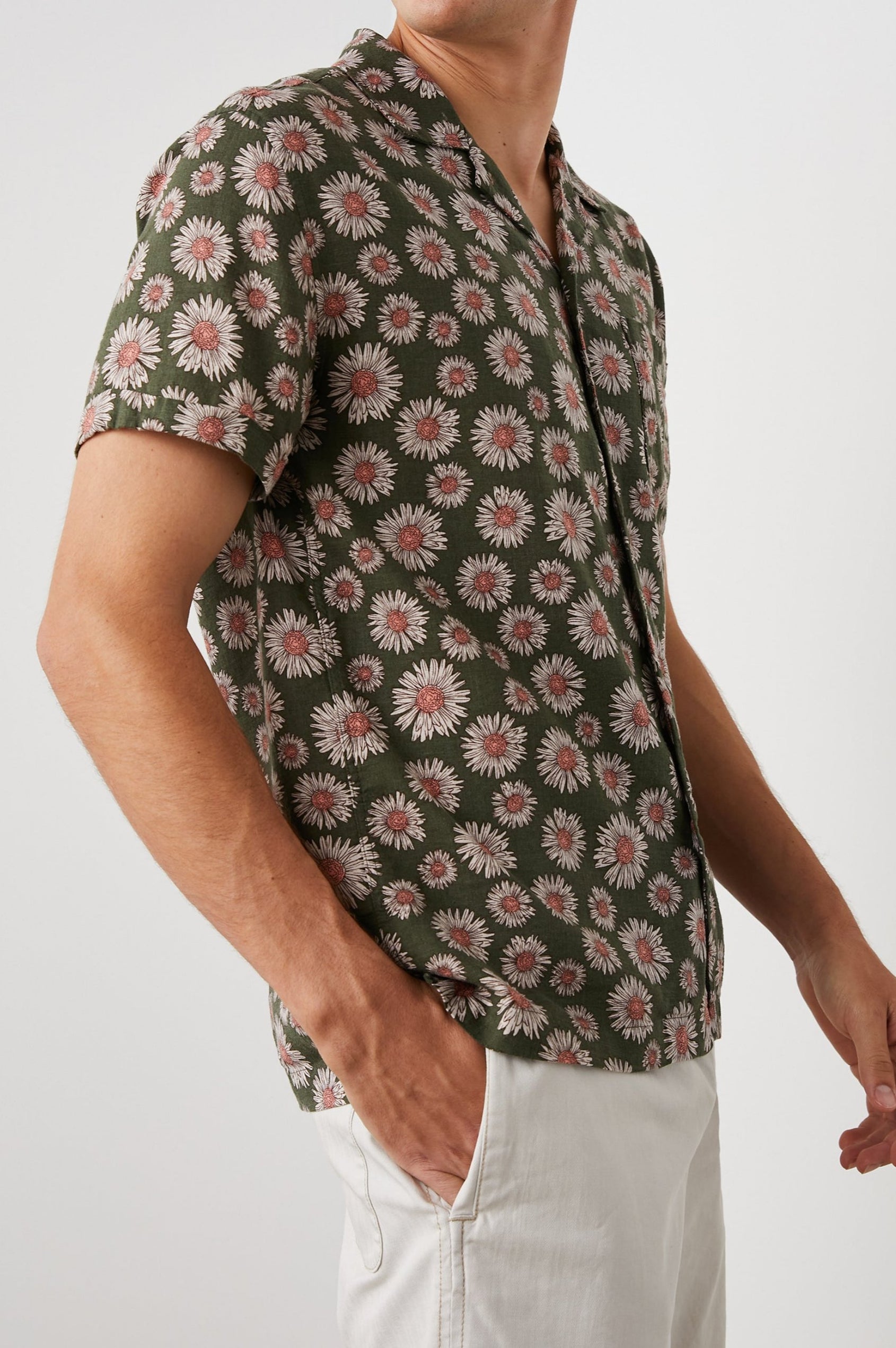 MORENO SHIRT MAYA PRINT OLIVE - SIDE ANGLE