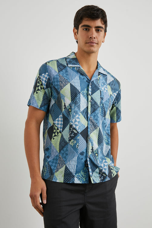 MORENO SHIRT - TRIANGLE PATCHWORK SHADOW - FRONT BODY