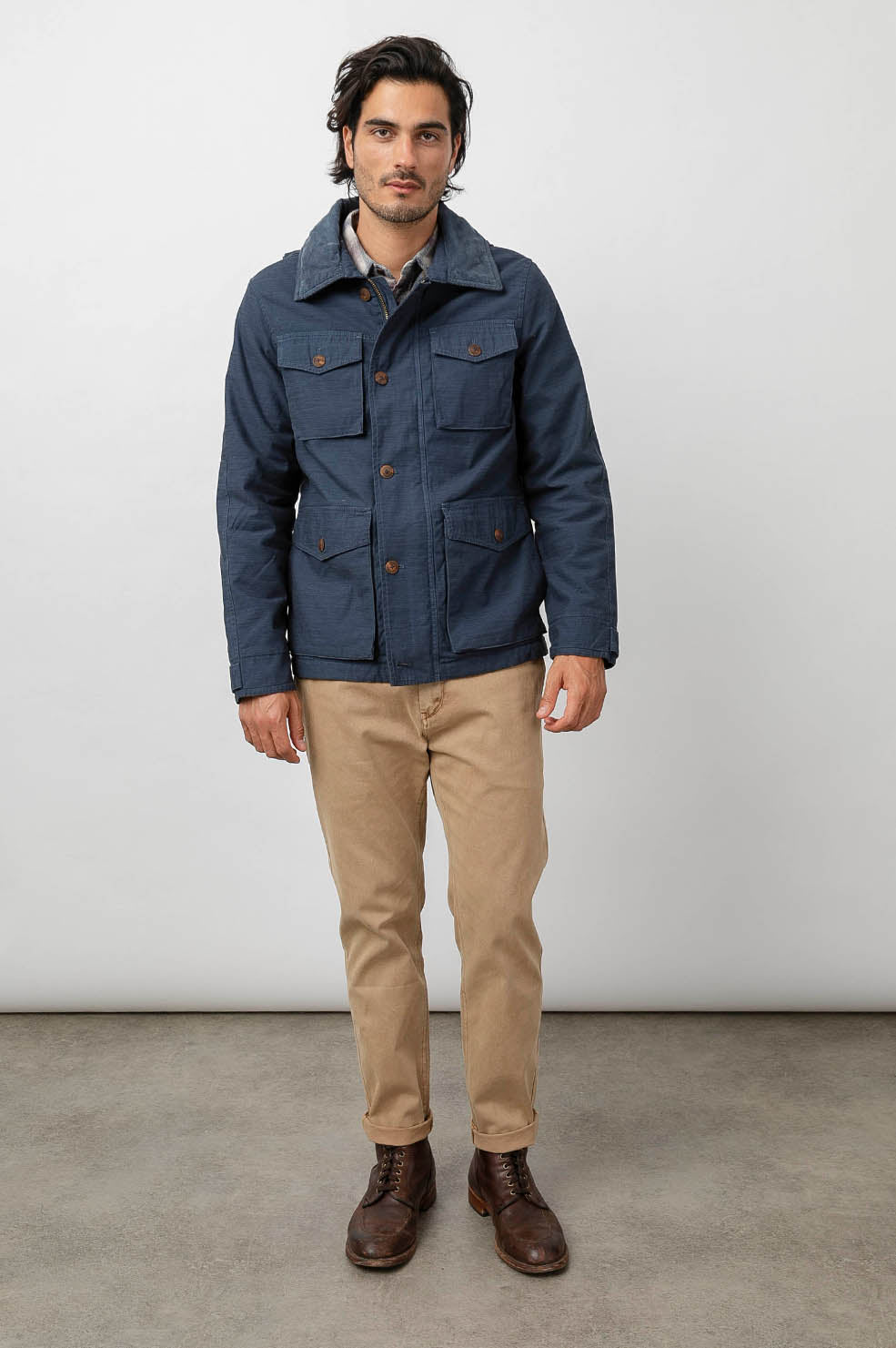 Niro Navy Jacket - full front body