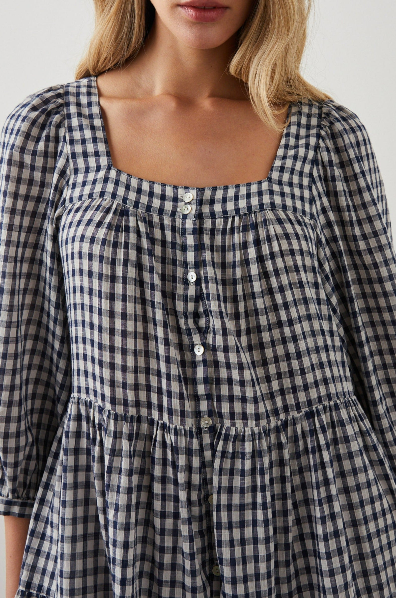 PIPPA SAILOR CHECK DRESS - DETAIL