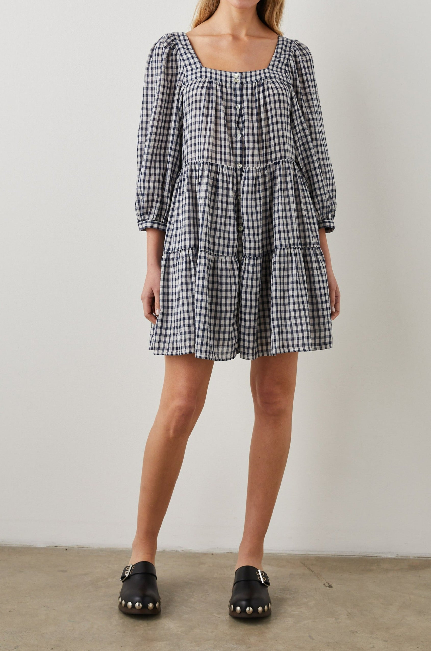 PIPPA SAILOR CHECK DRESS - FRONT